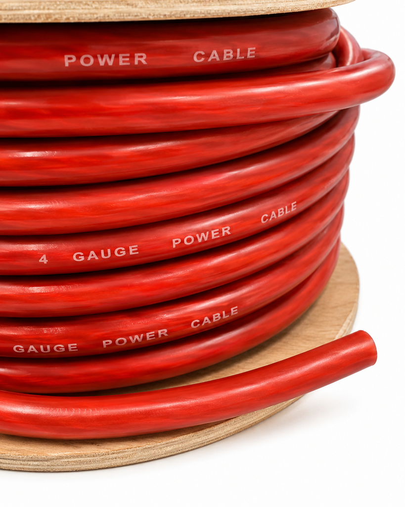 Absolute PROP4G50RD Pro Series Red 50 Feet 4 Gauge Ultra Flexible Power/Ground Battery Amp 12V Cable Wire for Auto, Car, Inverter, RV, Solar,