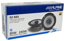 Load image into Gallery viewer, Alpine S2-S65 6.5&quot; 480 Watts S-Series Hi-Res Certified 2Way Coaxial Car Speakers