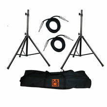 Charger l&#39;image dans la galerie, MR DJ SS750PKG Speaker Stand w/ Carrying Bag &amp; 1/4&quot; Cable; Black Folding Tripod PRO PA DJ Home &amp; Stage Speaker Stand Mount Holder w/ Carrying Bag