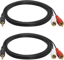 Load image into Gallery viewer, 2 Absolute USA Y Cable Splitter 1-Mini Plug, 2-RCA Plugs (6 feet)