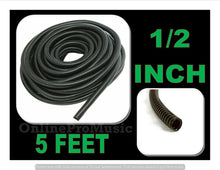 Load image into Gallery viewer, 5 FT 1/2&quot; INCH Split Loom Tubing Wire Conduit Hose Cover Auto Home Marine Black