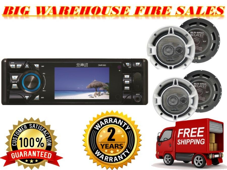 Absolute DMR380BTAD DVD/CD/MP3/AM/FM & 2 Pairs BLS-6503 6.5" speaker