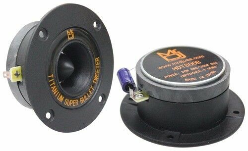 MR DJ HDT800B Pair 4" Speaker Size 400W Aluminum Titanium Bullet Super Tweeter