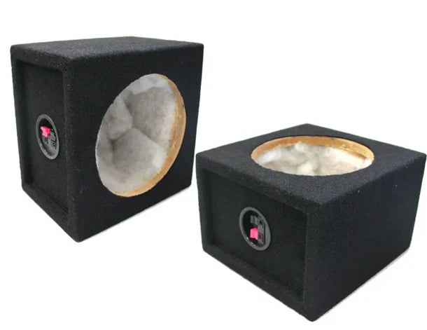 2 Car Audio 6.5" speaker Box Enclosure carpet Texture Terminal Cups