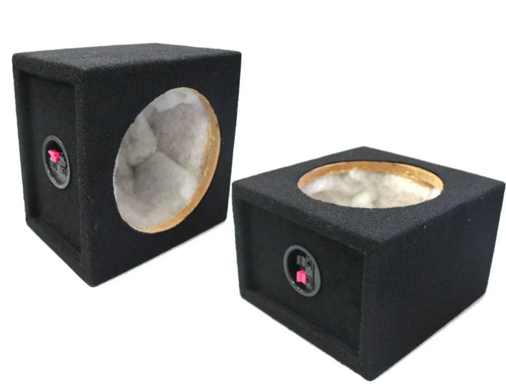 Absolute SQ6.5PKB 2 6.5" Square Box Speakers, Black Speaker Terminal enclosure