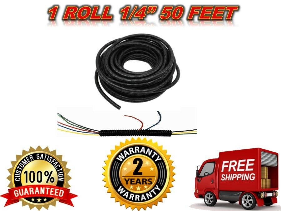 Absolute SLT14 50' 50 feet 1/4" split loom wire tubing hose cover auto home marine