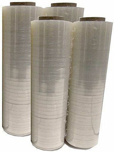 MK Audio 18" X 1200FT Square 4 ROLLS x80 Gauge Durable Pallet Wrap Stretch Film Shrink Hand Wrap