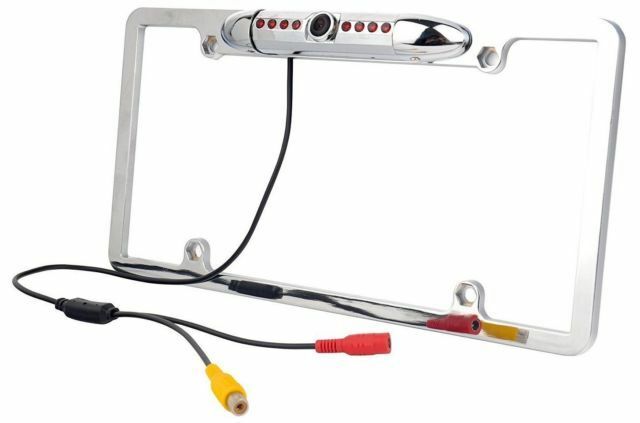 Silver Backup Camera Rearview License Plate for PIONEER AVH-P2400BT AVHP2400BT