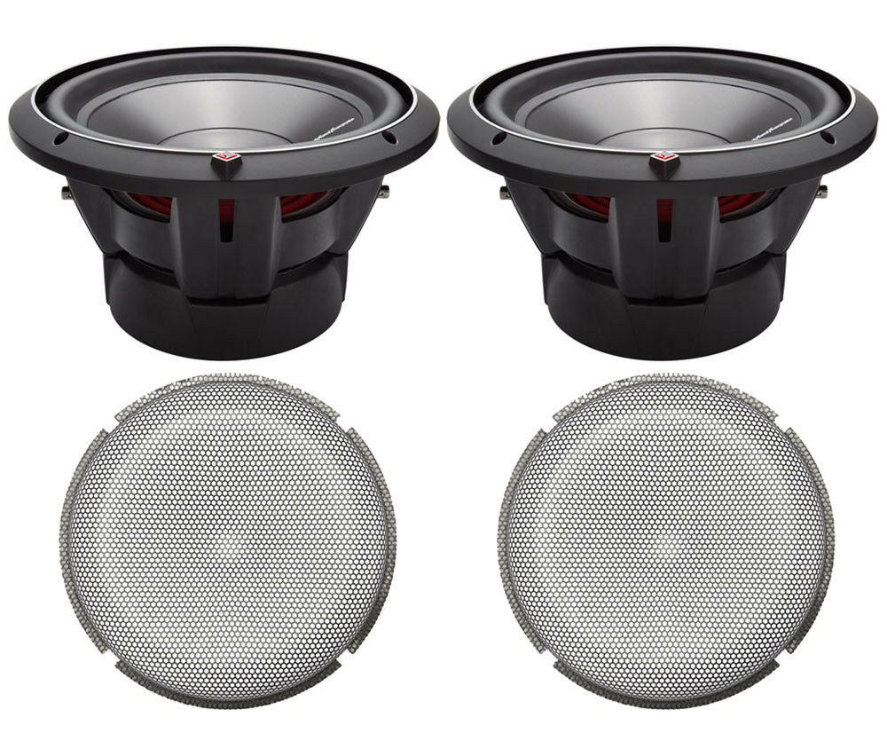 2 Rockford Fosgate P3D2-10 10" 1000W 4-Ohm Subwoofer + 10" Mesh Grille Insert