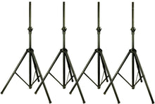 Load image into Gallery viewer, 4 X UNIVERSAL Black Heavy Duty Tripod DJ PA Speaker Stands Adjustable Height
