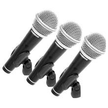Load image into Gallery viewer, 3-Pack Dynamic Vocal Cardioid Handheld Microphones+Mic Clips+Case