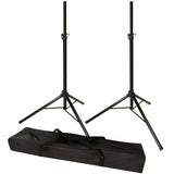 2 MR DJ SS300B Universal Folding Tripod PRO PA DJ Home On Stage Speaker Stand Mount Holder with Road Carrying Bag