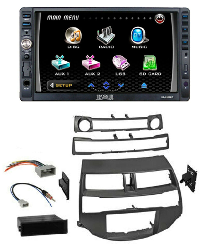 Absolute DD4000 Double Din DVD, CD, MP3 Multimedia DVD CD MP3 Player Receiver With Dash Kit Harness Antenna Adapter for 08-11 Honda Accord