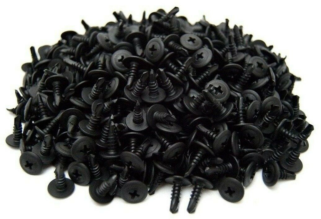 1000pcs #8 x 1/2" Phillips Wafer Head Tek Black Oxide Self Tapping Screws