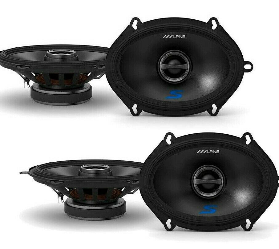 2 Alpine S-S57 Car Speaker 460W Max, 150W RMS 5" x 7" Type-S 2-Way Coaxial Car Speakers