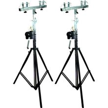 Charger l'image dans la galerie, 2 MR DJ ST200 &amp; SBC250 Pro Lighting 12 Foot Crank Light Stand &amp; Square Truss T-Bar Adapter