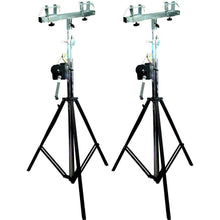 Load image into Gallery viewer, 2 Black DJ Pro Lighting 10 Foot Crank Light Stand &amp; Square Truss T-Bar Adapter