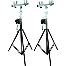 Load image into Gallery viewer, 2 DJ Pro Lighting 12 Foot Crank Light Stand &amp; (2) Square Truss T-Bar Adapter