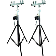 Load image into Gallery viewer, 2 MR DJ ST200 DJ Pro Lighting 10 Foot Crank Light Stand Square Truss T-Bar Adapter