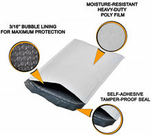 Load image into Gallery viewer, #0 6.5 x 10 Inch Packaging Supplies White Poly Bubble Mailers Self-Sealing Shipping Envelopes Plastic Mailing Bags 6.5"x10" PBM0 6.5"x9" Inner Size (500 Pack)