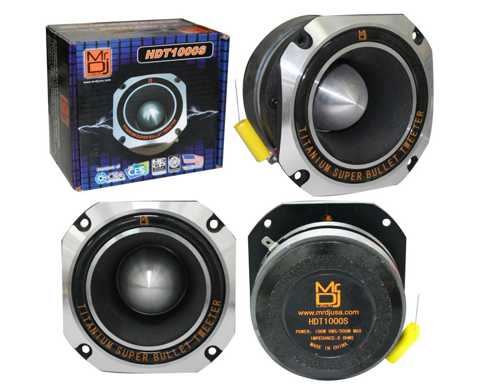 MR DJ HDT1000S 4-Inch Titanium Horn Bullet High Compression Tweeter