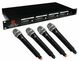 MR DJ MICVHF8500 4 Channel Professional PA/DJ/KTV/Karaoke VHF Handheld Wireless Microphone System with Digital Receiver