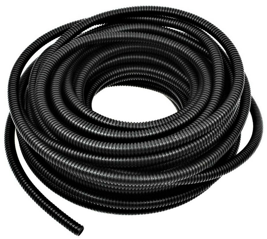American Terminal 100 Ft. 1/4" Split Wire Loom Conduit Polyethylene Tubing Black Color Sleeve Tube