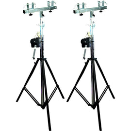 2 MR TRUSS TST200 & TSBC250 Pro Lighting 12 Foot Crank Light Stand & Square Truss T-Bar