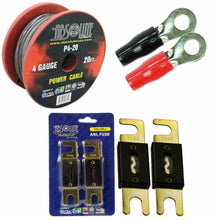 Charger l'image dans la galerie, Absolute P4-20-BLUE 20 ft. Wire with Chrome Black Boot 4 Gauge 5/16" Terminal and 200Amp ANL Fuse