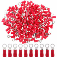 Load image into Gallery viewer, MR DJ  RT2218R-200 &lt;br/&gt;200 pcs #8 Red RT2218R 22/16 Gauge Vinyl Insulated Connectors Ring Terminal