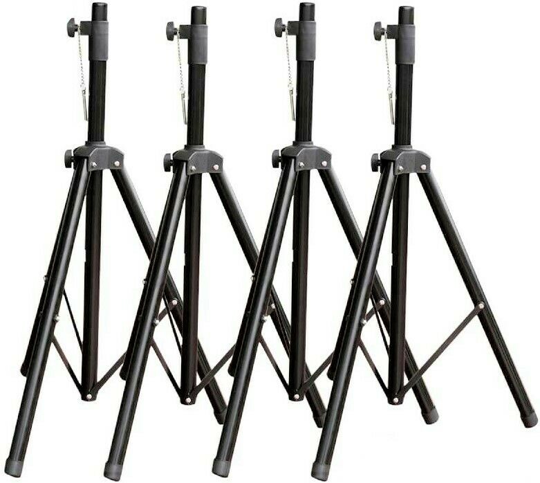 4 MR DJ SS250 Speaker Stand <br/> Universal Black Heavy Duty Folding Tripod PRO PA DJ Home On Stage Speaker Stand Mount Holder