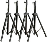 4 MR DJ SS250 Universal Black Heavy Duty Folding Tripod PRO PA DJ Home On Stage Speaker Stand Mount Holder