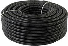 Load image into Gallery viewer, American Terminal 50&#39; Feet 1/4&quot; Black Split Loom Wire Flexible Tubing Wire Cover for Various Automotive, Home, Marine, Industrial Wiring Applications, Etc.