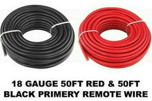 Charger l&#39;image dans la galerie, American Terminal  AP18G50R AP18G50BK&lt;br/&gt; 2 Rolls 18 Gauge Wire Red Black Power Ground 50 Ft Each Primary Stranded Copper Clad