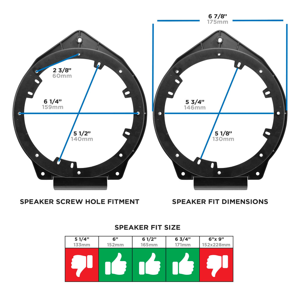 Metra 82-3010 Speaker Adapter Compatible Fits for GM 2010-Up - 6 to 6.75 Inch