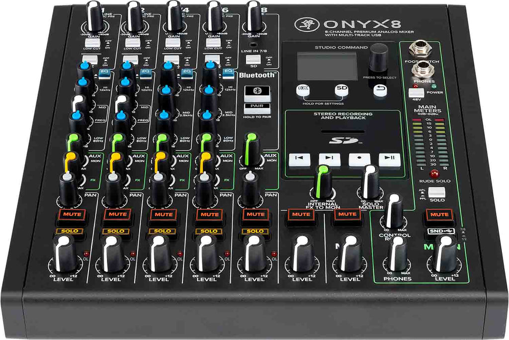 Mackie Onyx8, 8-Channel Premium Analog Audio Mixer + Multitrack USB Recording