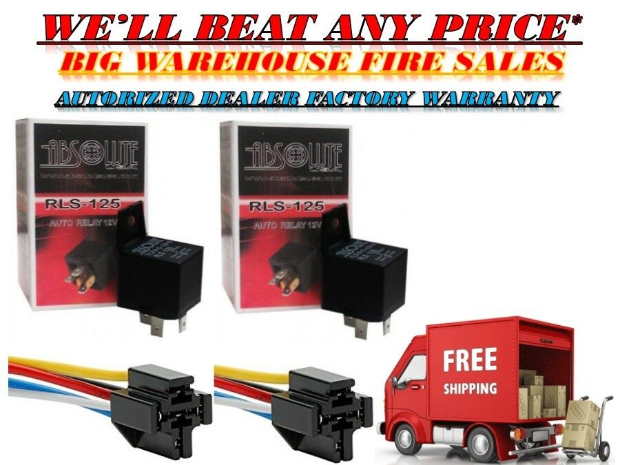 2 x 12V 30/40 Amp SPDT Automotive Marine Bosch / Tyco Style 5 Pin Relay with Wires & Harness Socket (Copy)
