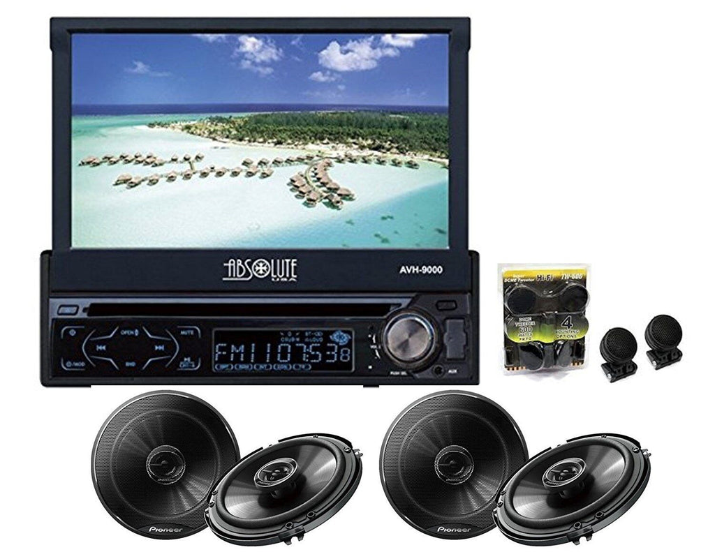 Absolute AVH-9000 7" In-Dash With 2 Pairs Of Pioneer TS-G1620F 6.5" speaker and tweeter