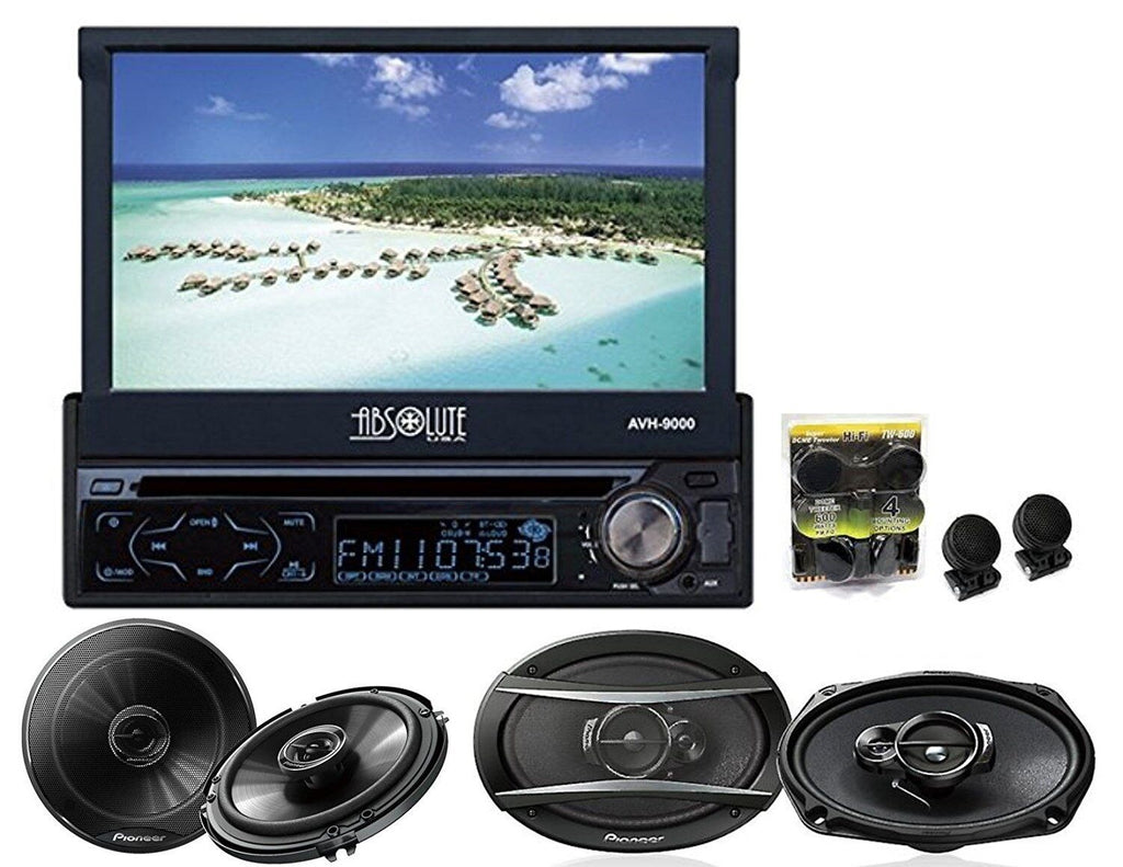 7" In-Dash Car Stereo W/Pioneer TS-G1620F 6.5, TS-G6930F 6x9" & TW600