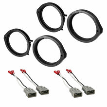 Charger l&#39;image dans la galerie, 2 Set American Terminal Honda 6.5&quot; Or 6.75&quot; Speaker Adapter With Speaker Harness Front &amp; Rear