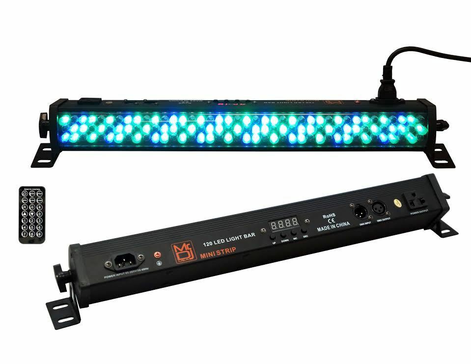 MR DJ MINI STRIP 19" 120 LED 5 Channel DMX RGB Color Strip DJ Wash Up Light Bar