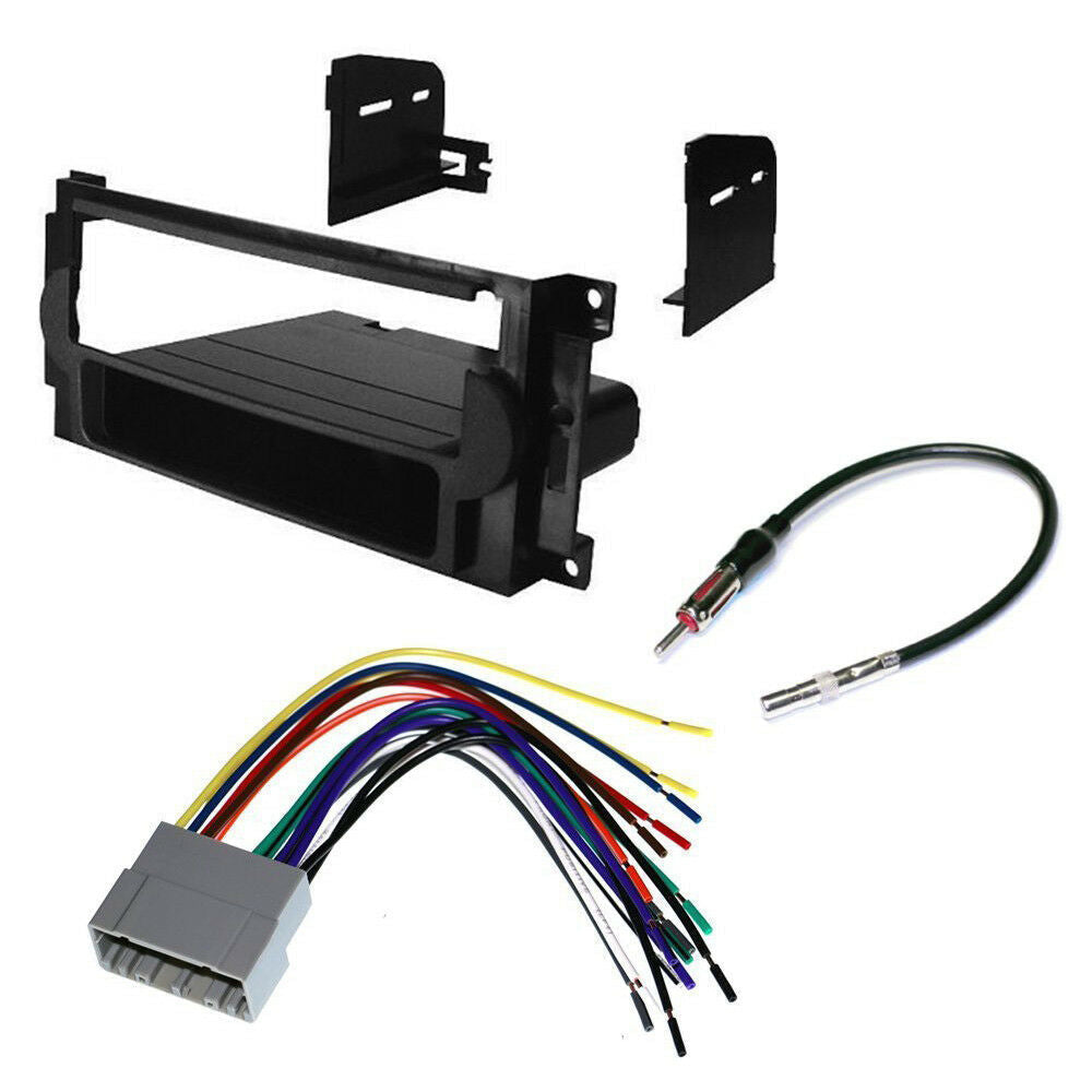 Chrysler Dodge Jeep Single Din Dash Kit fit Radio Stereo Install Harness Antenna