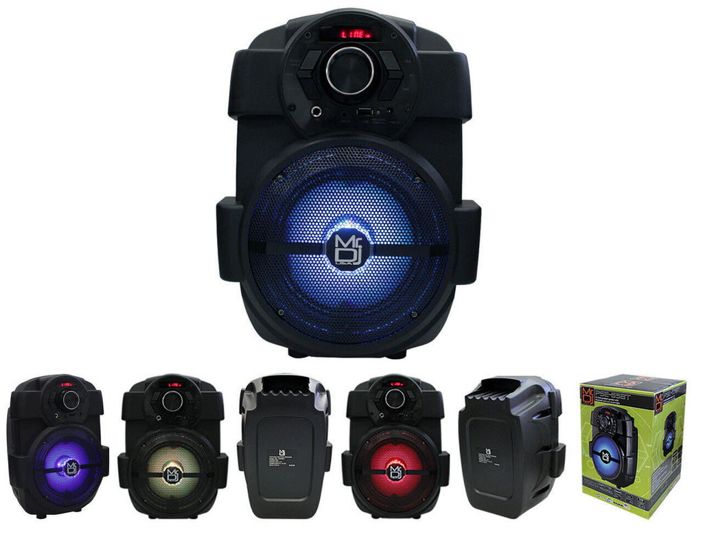6.5" Rechargeable PA Speaker Bluetooth BT Karaoke DJ System LED Light USB/AUX/FM