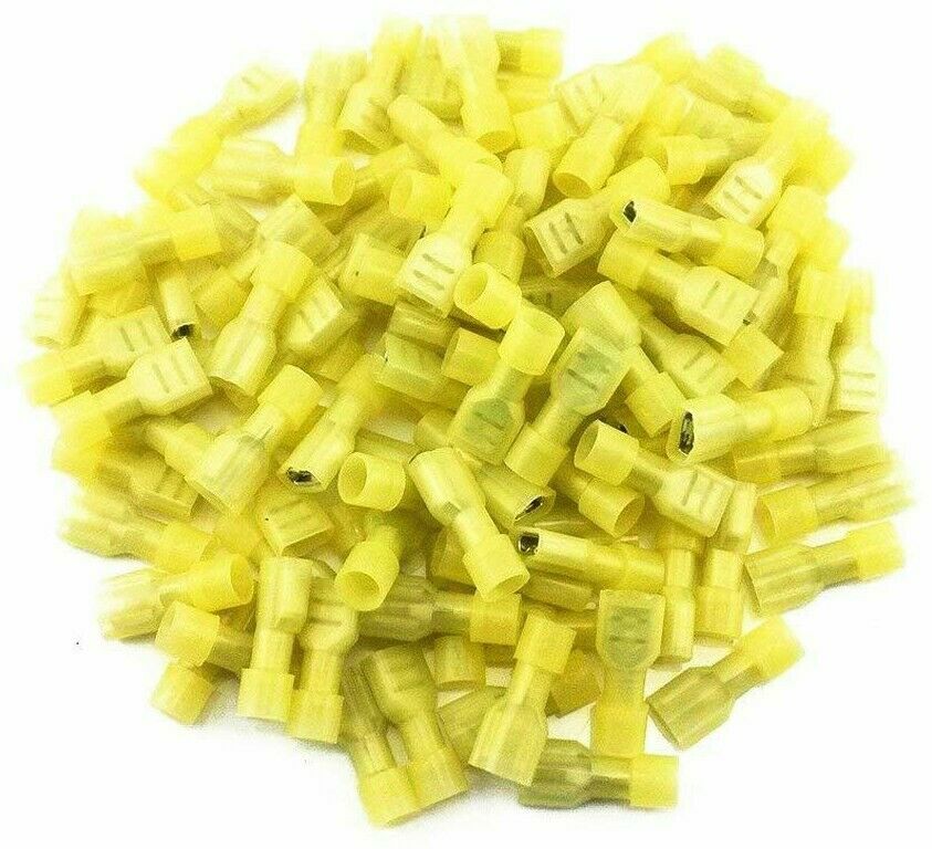 MK Audio KFQD1210Y 100pcs 12/10-G Nylon Female Fully-Insulated Quick Disconnects