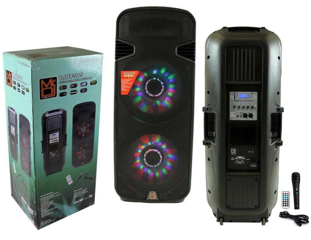 MR DJ Lets Jump<br>Dual 15" 3Way 5000W DJ Active Speaker Powered PA Party BT USB Speaker MIC
