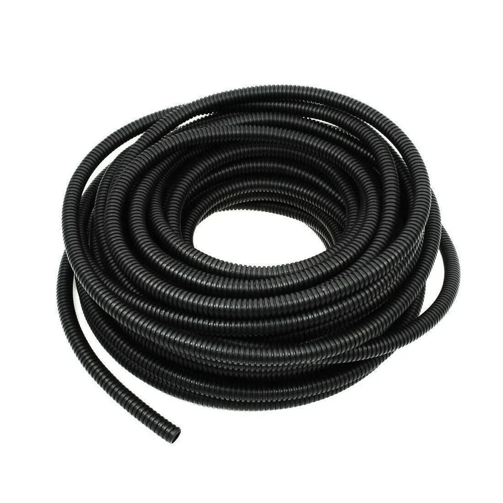 American Terminal ASLT1-20 20' 1" 25mm Split Wire Loom Conduit Polyethylene Corrugated Tubing Sleeve Tube