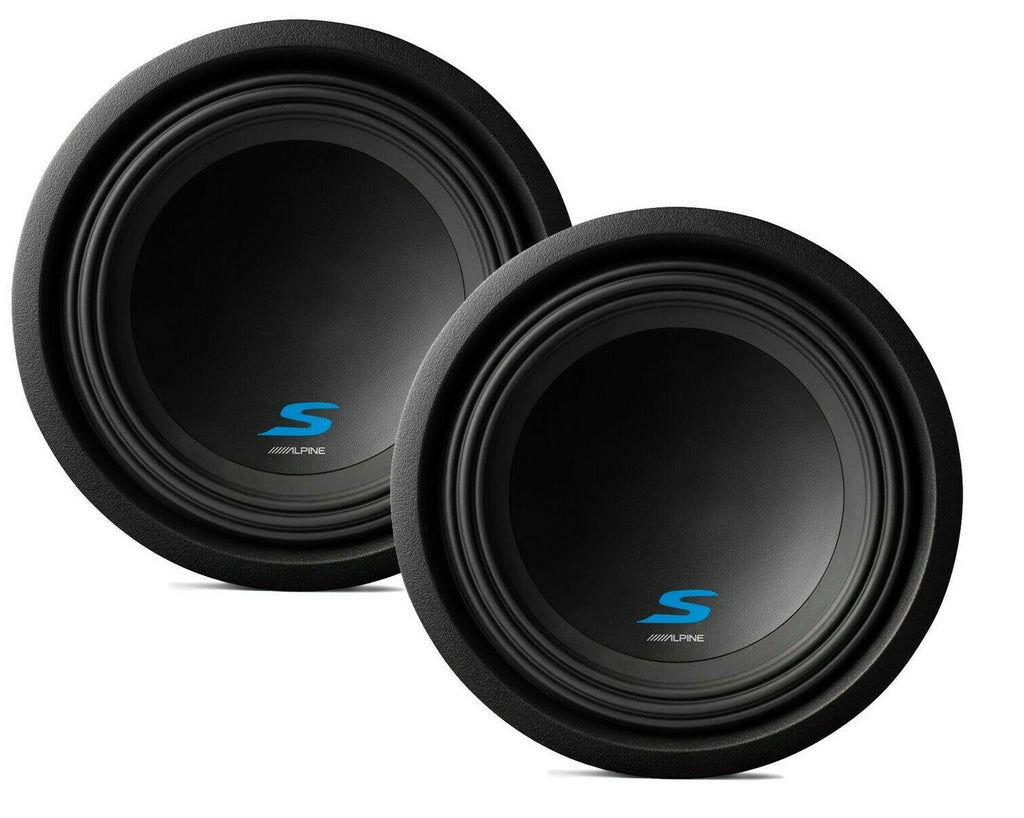 2 Alpine S-W10D2 1800W 10" S-Series Dual 2 Ohm Car Subwoofer