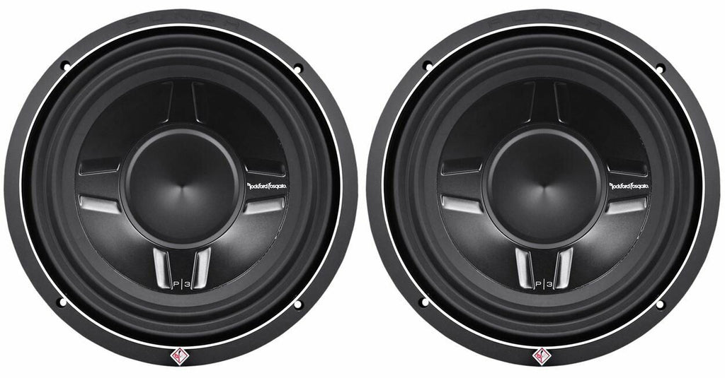 2 Rockford Fosgate Punch P3SD4-10 600W 10" Punch Series Dual 4-ohm Shallow Car Subwoofer