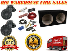 Load image into Gallery viewer, 2 ROCKFORD FOSGATE R2D4-12 12" SUBWOOFER, ENCLOSURE BASS PACKAGE + Absolute 4G AM KIT