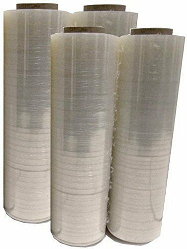 BM Paper 18" x 1500 Square Feet 80 Gauge 4 Rolls Pallet Wrap Stretch Film Hand Shrink Wrap